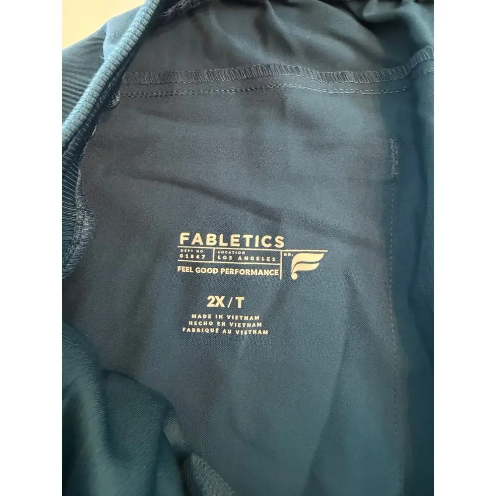 NWT Fabletics Scrub Set Vital Top/Ion Pant Womens 2X/Tall Caribbean Blue READ - Picture 14 of 16